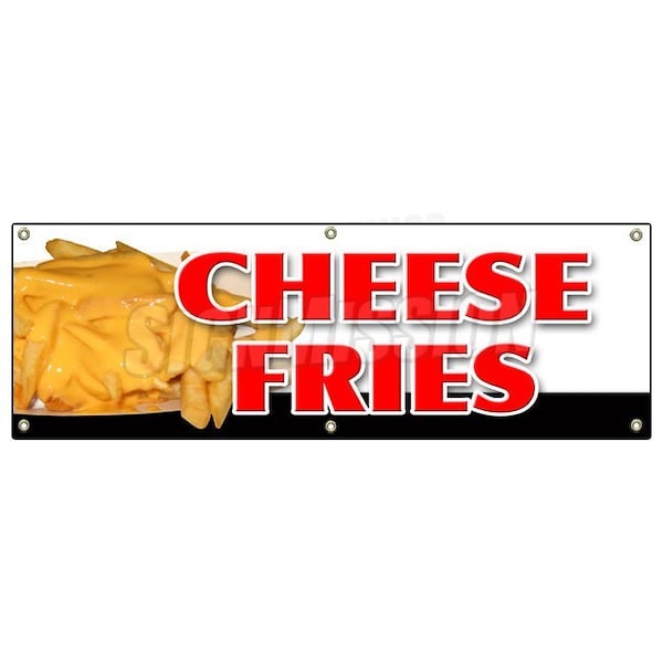 CHEESE FRIES BANNER SIGN french fries bacon cheddar cheese ranch melted